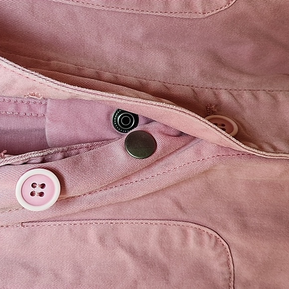 Pistola Grover short sleeve utility jumpsuit flamingo pink color star print Sz L - Picture 15 of 16